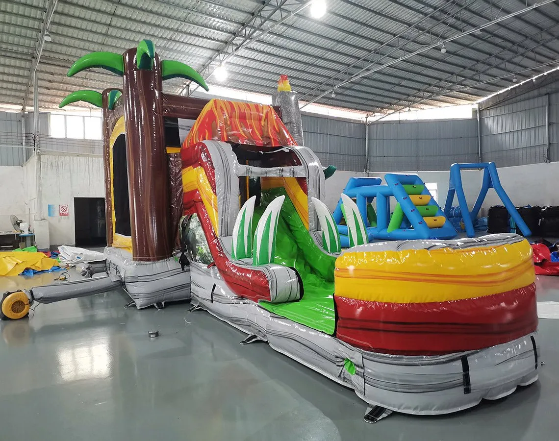 Lava Raptor Econo Bounce House with Slide (Wet/Dry)