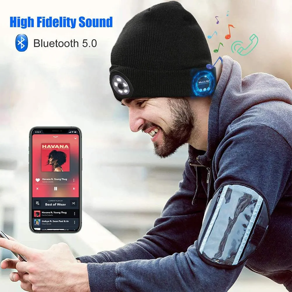 LED Lighted Beanie with Music Speakers
