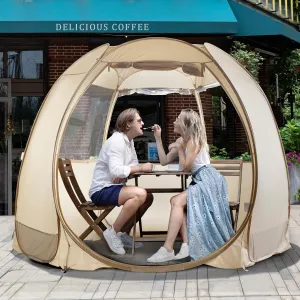 LEEDOR Pop Up Screen House Tent, UPF 50  and Windproof Dome Outdoor Canopy Tent with Roll Up Zipped Door Privacy Gazebo, Compact and Lightweight for Party Camping Fishing Picnic, Grey