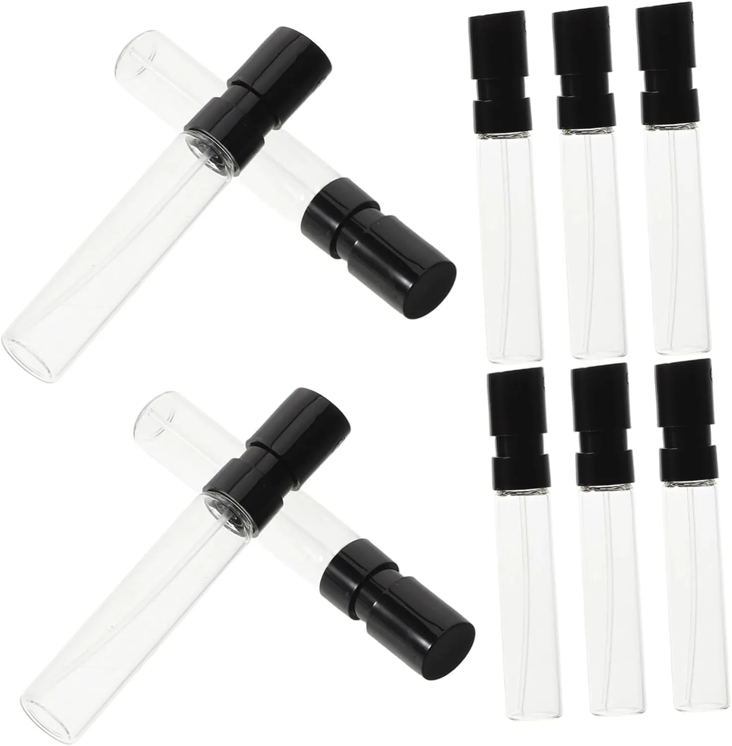 LIFKOME 10Pcs Glass Perfume Atomizer Bottles Travel Fine Mist Spray Containers for Essential Oils Cologne and Toiletries Durable Refillable Dispenser