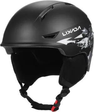 Lixada Snowboard Helmet with Detachable Earmuff Safety Skiing Helmet with Goggle Fixed Strap Professional Skiing Snow Sports Helmet Men Women