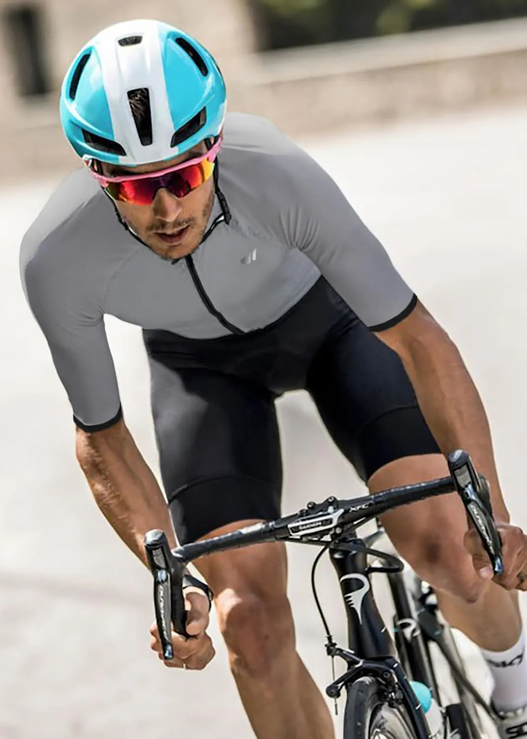 Logas Men‘s Triathlon Suit Trisuit Race Skinsuit Cycling Speed Suit Swimskin Bike Swim Run