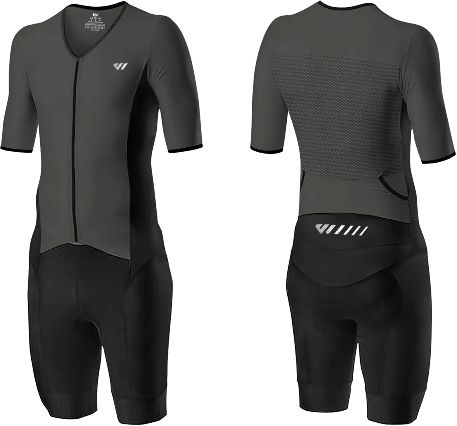 Logas Men‘s Triathlon Suit Trisuit Race Skinsuit Cycling Speed Suit Swimskin Bike Swim Run