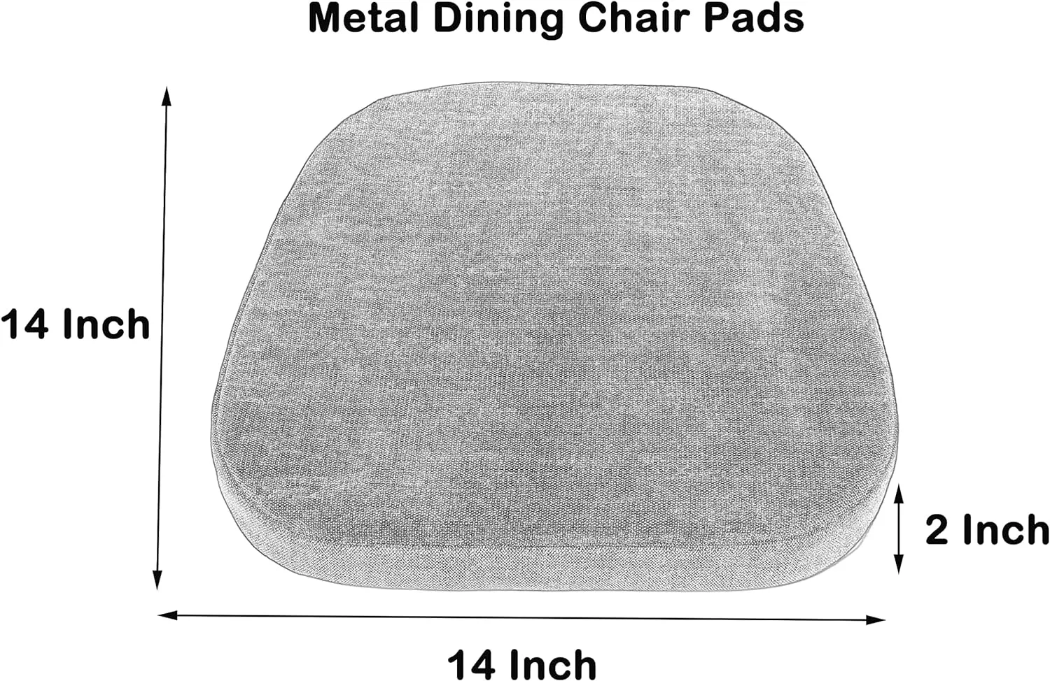 Loveboat Metal Chair Cushions, 14x14 Inches Metal Dining Chair Pads with Ties for Tolix Style Metal Chairs 2 Pack Dark Grey