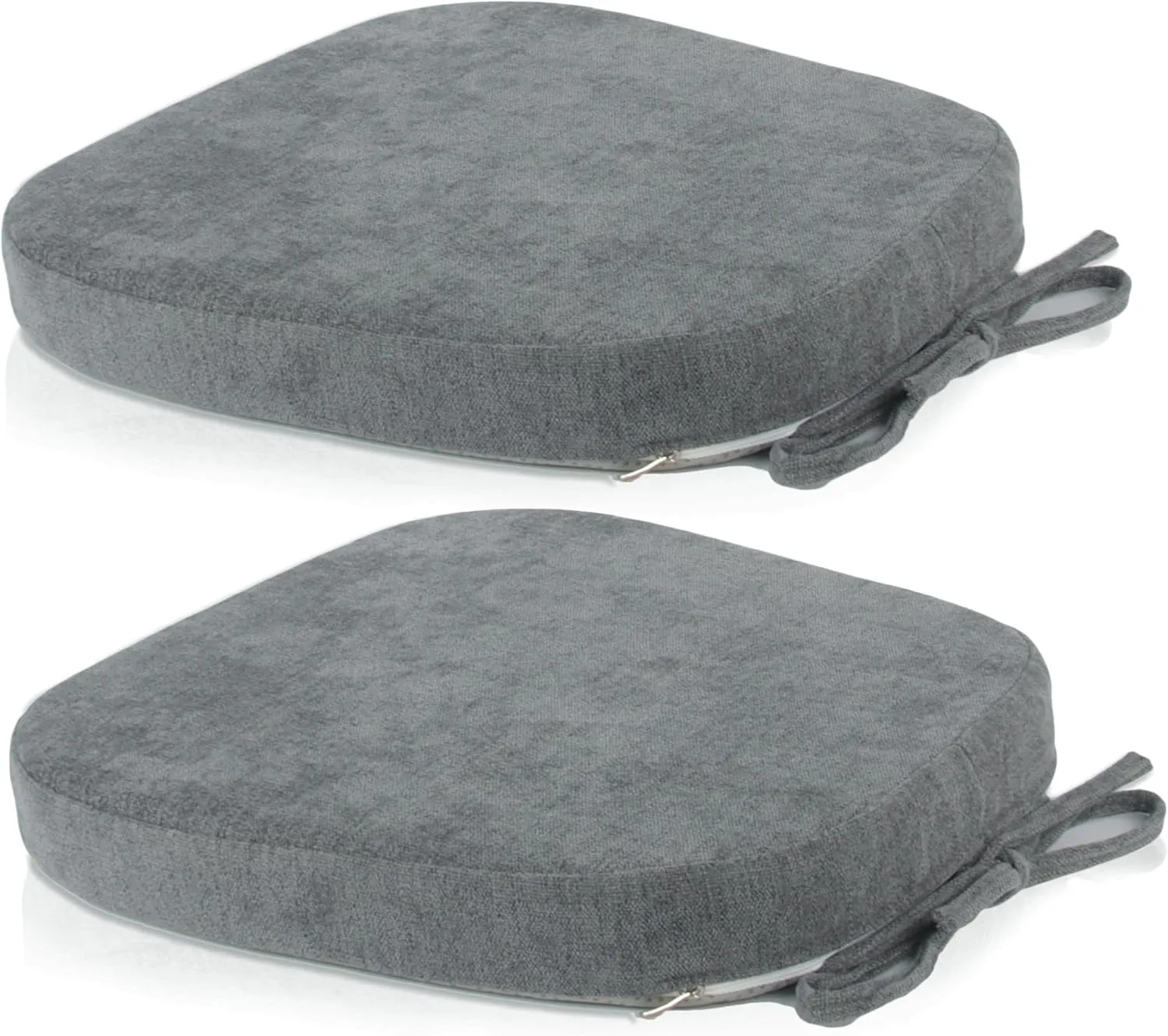 Loveboat Metal Chair Cushions, 14x14 Inches Metal Dining Chair Pads with Ties for Tolix Style Metal Chairs 2 Pack Dark Grey
