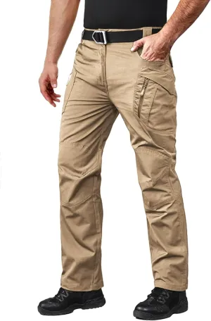 MAGCOMSEN Men's Tactical Pants with 9 Pockets Rip-Stop Lightweight Work Hiking Pants