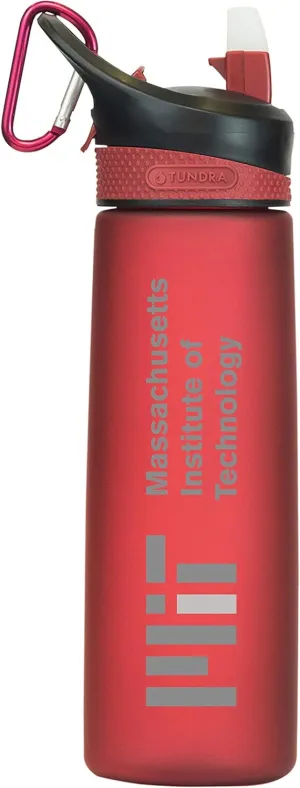 Massachusetts Institute for Technology Tritan Plastic Frosted Sport Water Bottle, Design-1 - Burgundy
