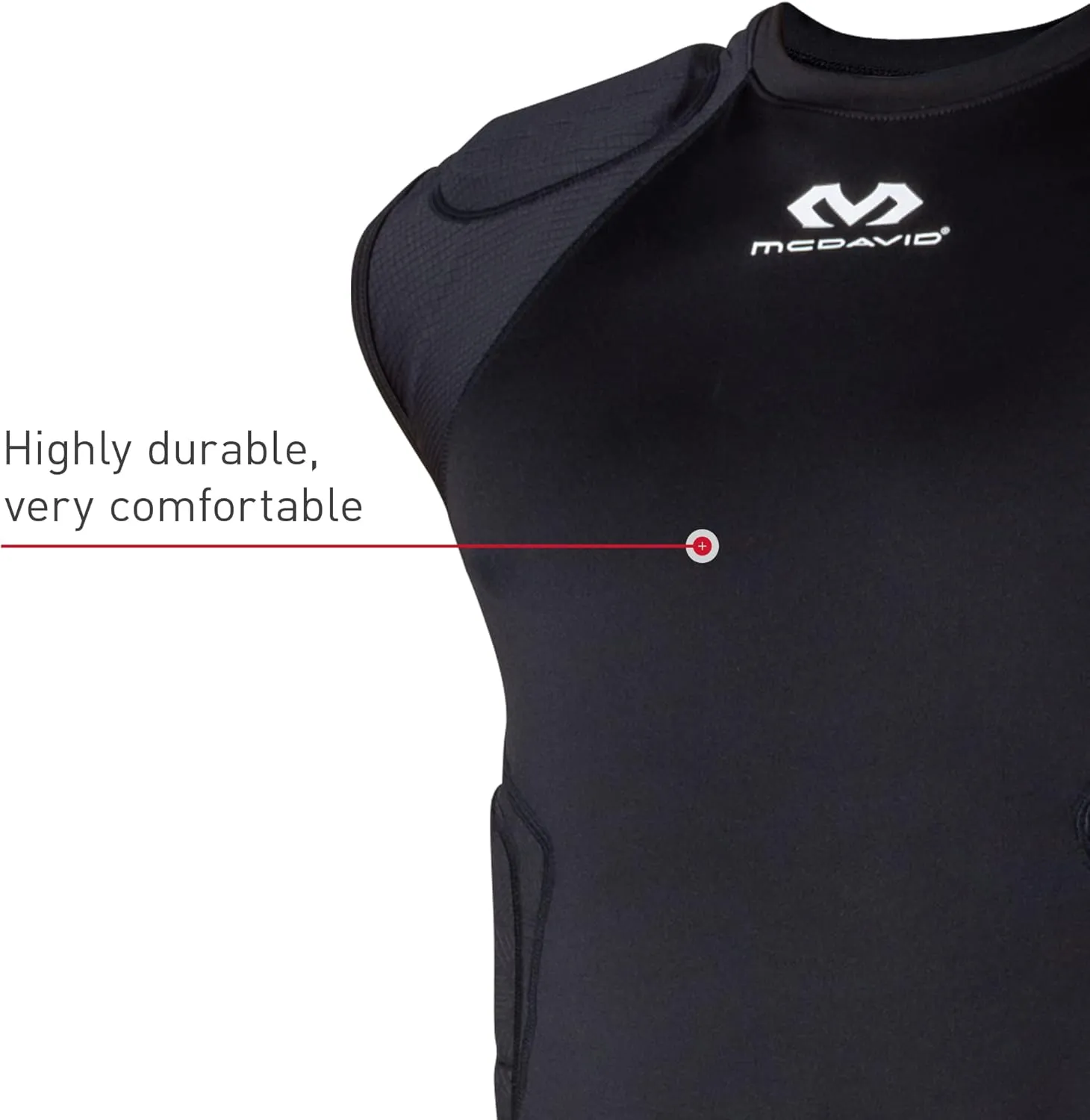 McDavid Youth Integrated 5-Pad Shirt, Comfort & Protection from Hard Objects, Lightweight & Breathable, Kids