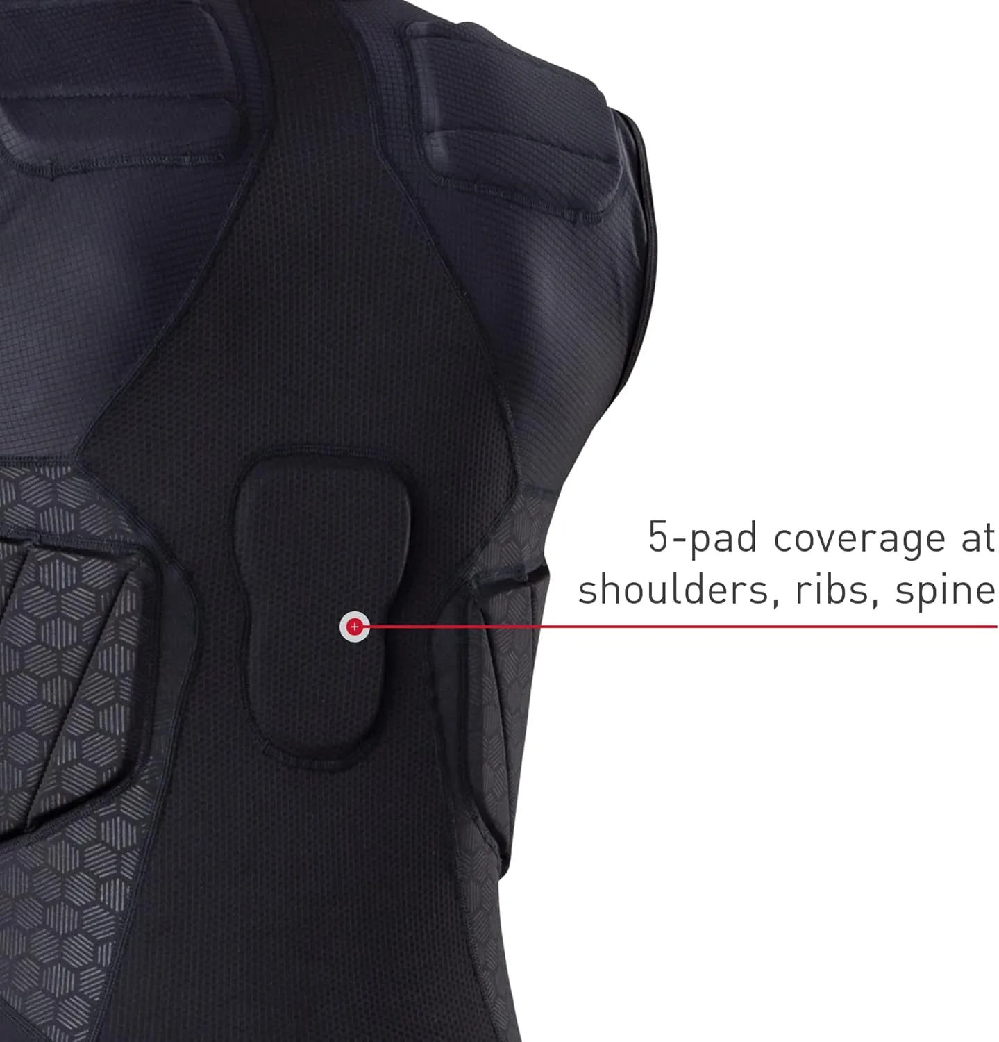 McDavid Youth Integrated 5-Pad Shirt, Comfort & Protection from Hard Objects, Lightweight & Breathable, Kids
