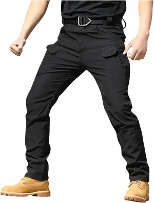 Mens Cargo Pants Water Resistant Relaxed Fit Hiking Work Pants Multi Pockets Flex Baggy Tactical Pants