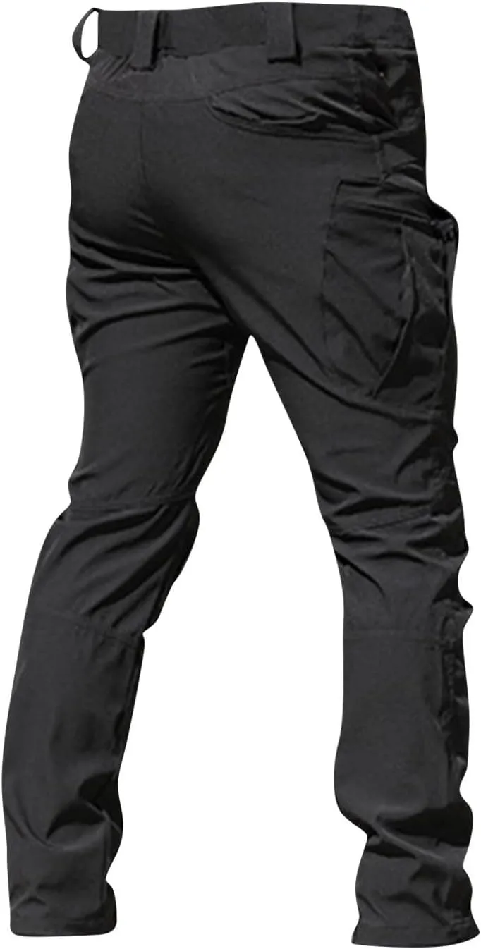 Mens Cargo Pants Water Resistant Relaxed Fit Hiking Work Pants Multi Pockets Flex Baggy Tactical Pants