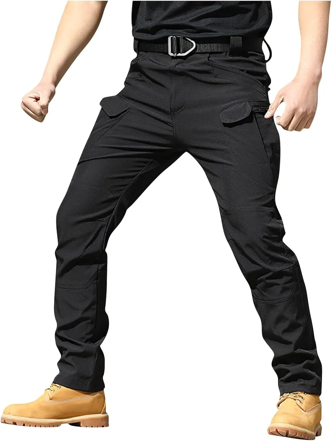 Mens Cargo Pants Water Resistant Relaxed Fit Hiking Work Pants Multi Pockets Flex Baggy Tactical Pants