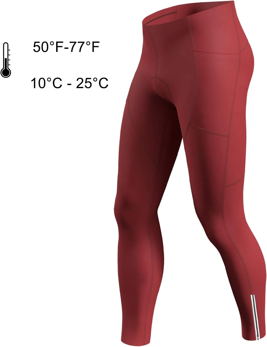 Mens Cycling Pants,4D Padded Road Bike Bicycle Tights Outdoor Biking Leggings with Pockets