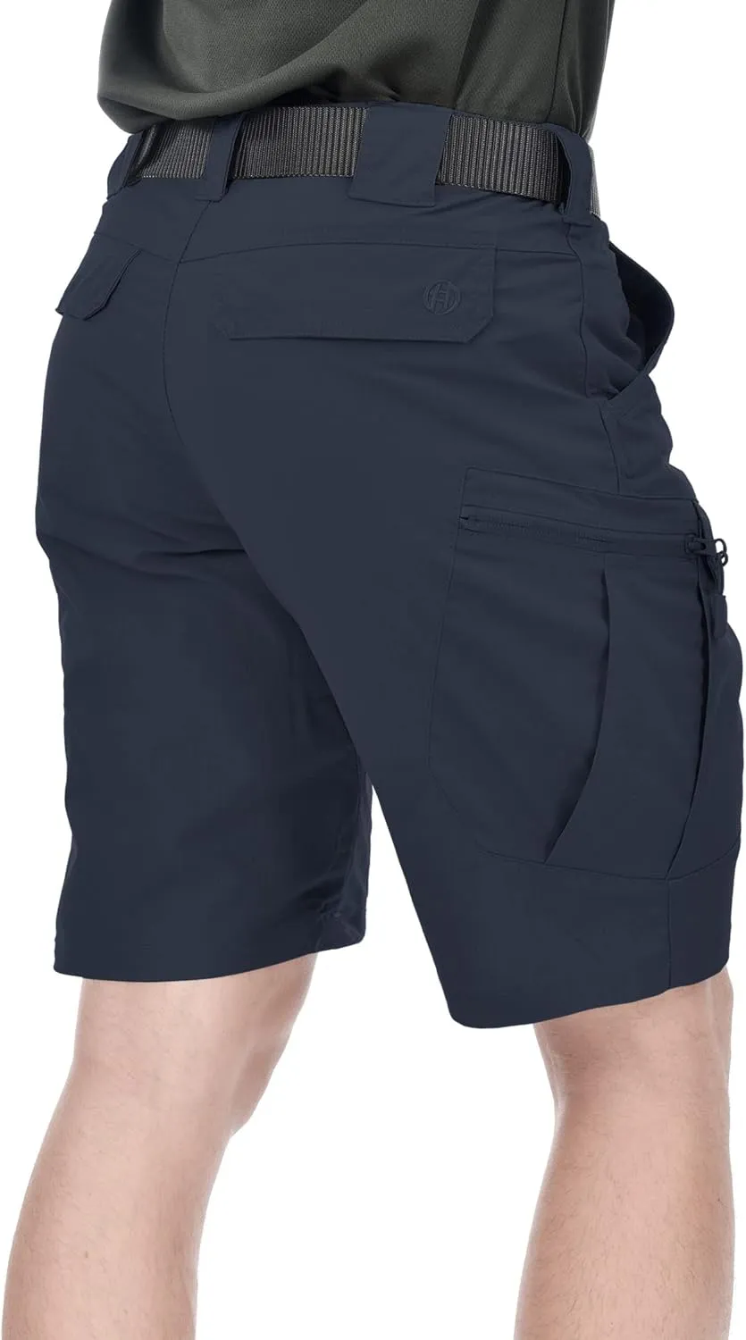 Men's Tactical Cargo Shorts 9.5 Inches Waterproof Ripstop Elastic Waist BDU Hiking Shorts Work