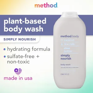 Method Body Wash, Simply Nourish, Coconut, 18 Fl Oz (Pack of 2)