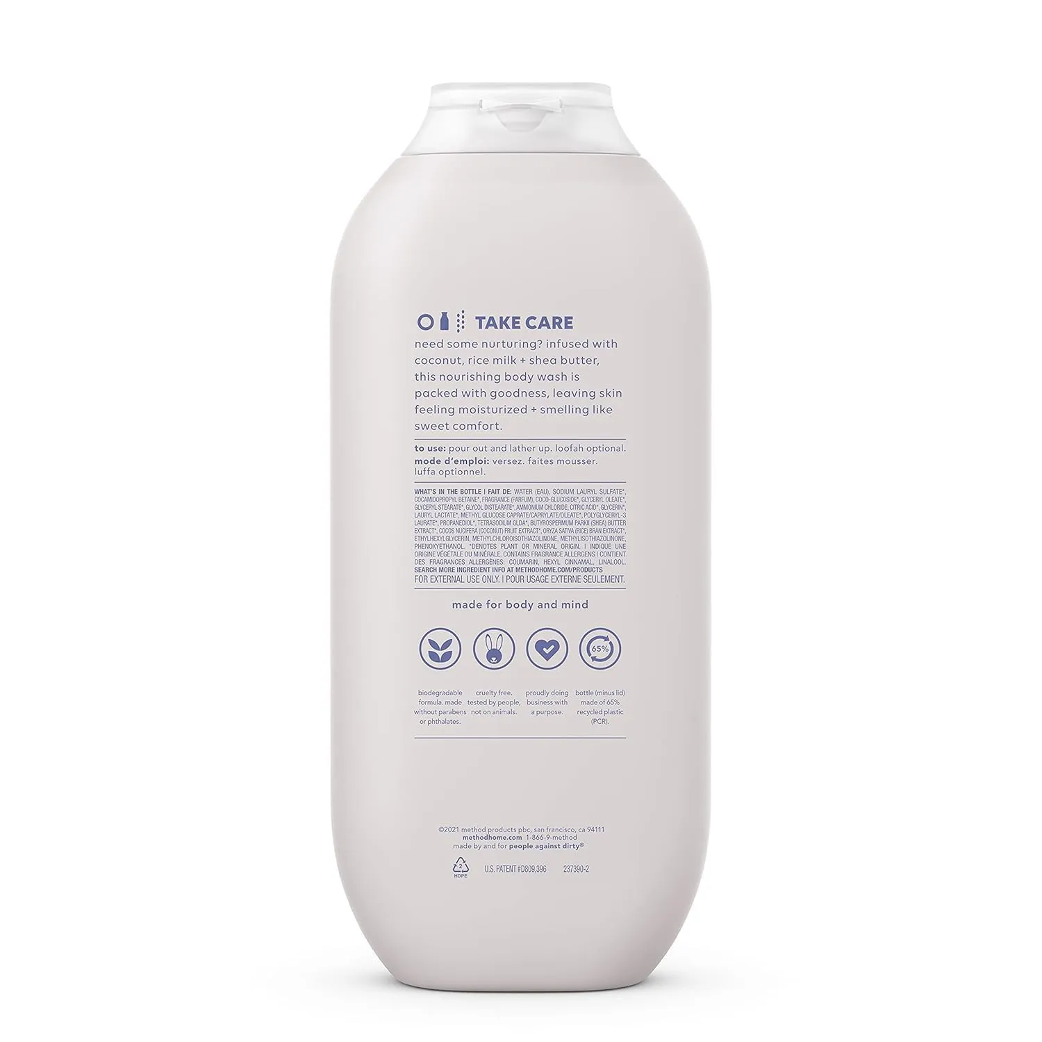 Method Body Wash, Simply Nourish, Paraben and Phthalate Free, Biodegradable Formula, 18 oz (Pack of 3)