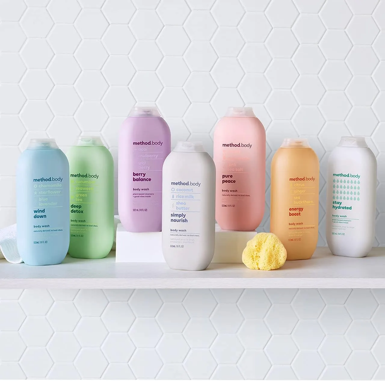 Method Body Wash, Stay Hydrated, Paraben and Phthalate Free, 18 oz (Pack of 6)