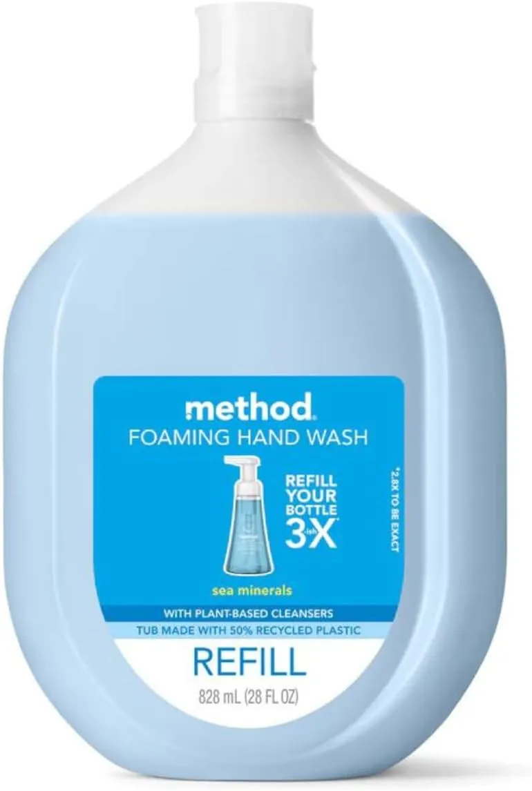 Method Foaming Hand Soap Refill, Sea Minerals, Recyclable Bottle, Biodegradable Formula, 28 fl oz (Pack of 4) (Packaging May Vary)