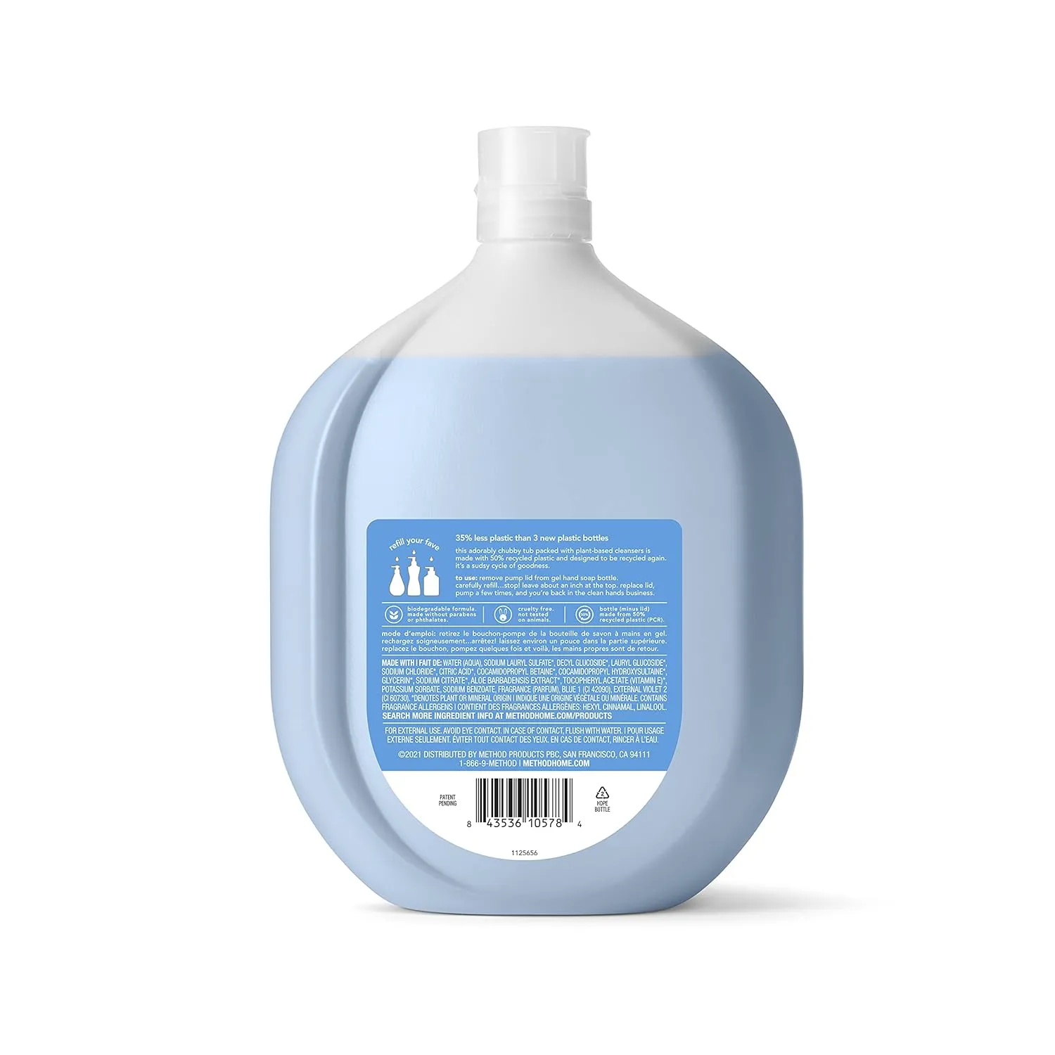 Method Gel Hand Soap Refill, Sea Minerals, Packaging May Vary, 34 oz (Pack of 4) (Packaging May Vary)
