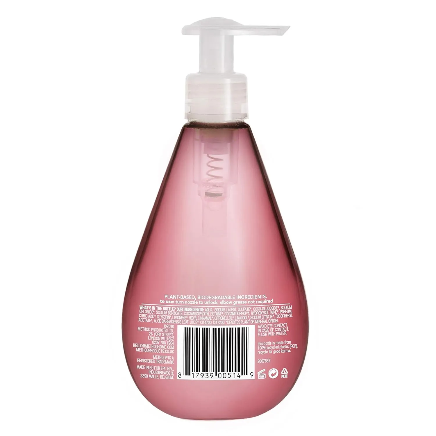 Method Gel Hand Wash, Pink Grapefruit, Biodegradable Formula, 12 fl oz (Pack of 2)