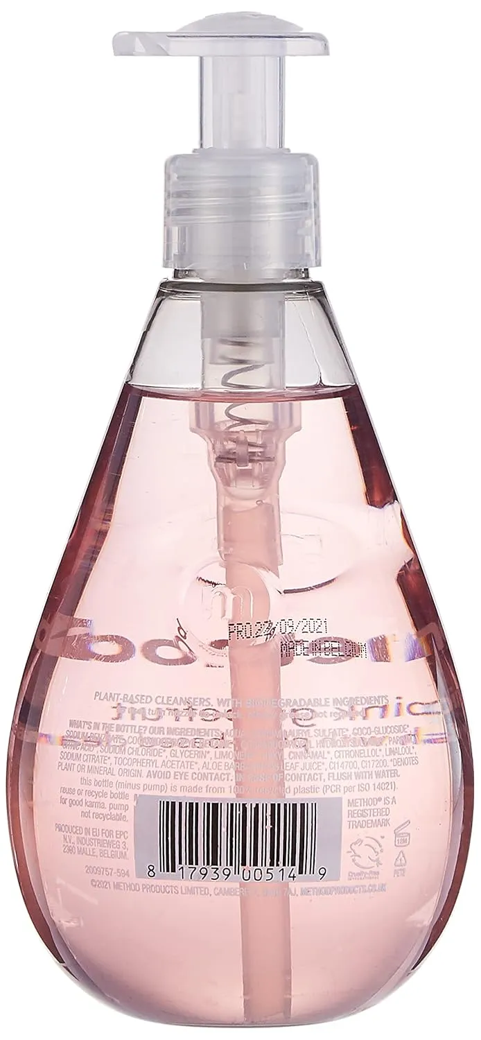 Method Gel Hand Wash, Pink Grapefruit, Biodegradable Formula, 12 fl oz (Pack of 2)