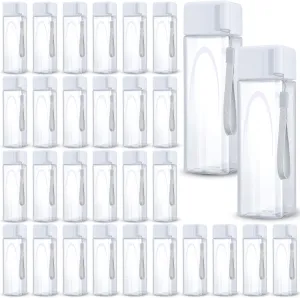 Mifoci 30 Pcs Water Bottle Bulk 17 oz Plastic Sports Water Bottles for Kids Adults Reusable Leak Proof Portable Drink Container Large for School Classroom Travel Camping Fitness Office(White)
