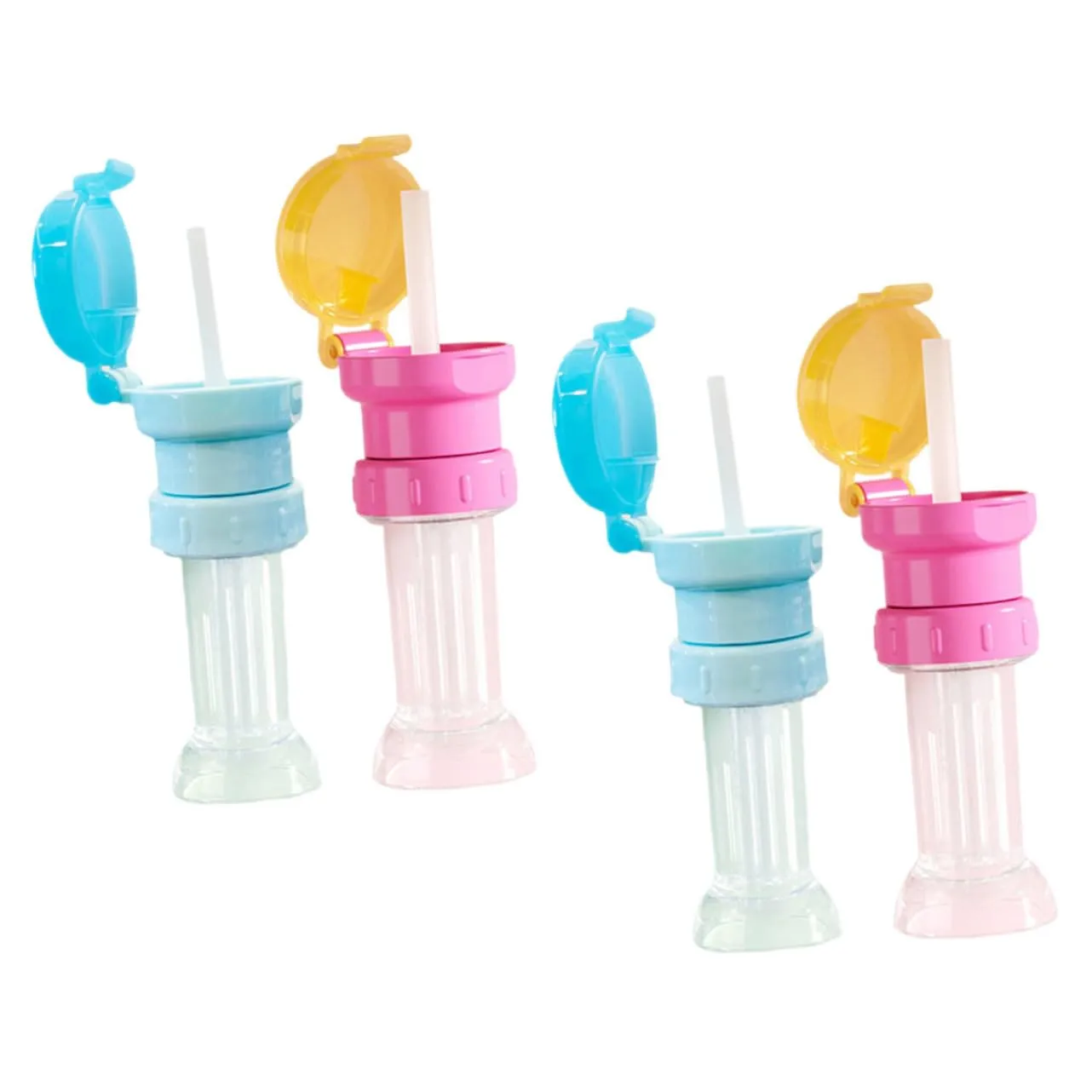 Mikikit 4sets Multi-function Boys and Girls Water Bottle Adapters Straw Toddlers Bottle Topper Straw Set 4pcs*4