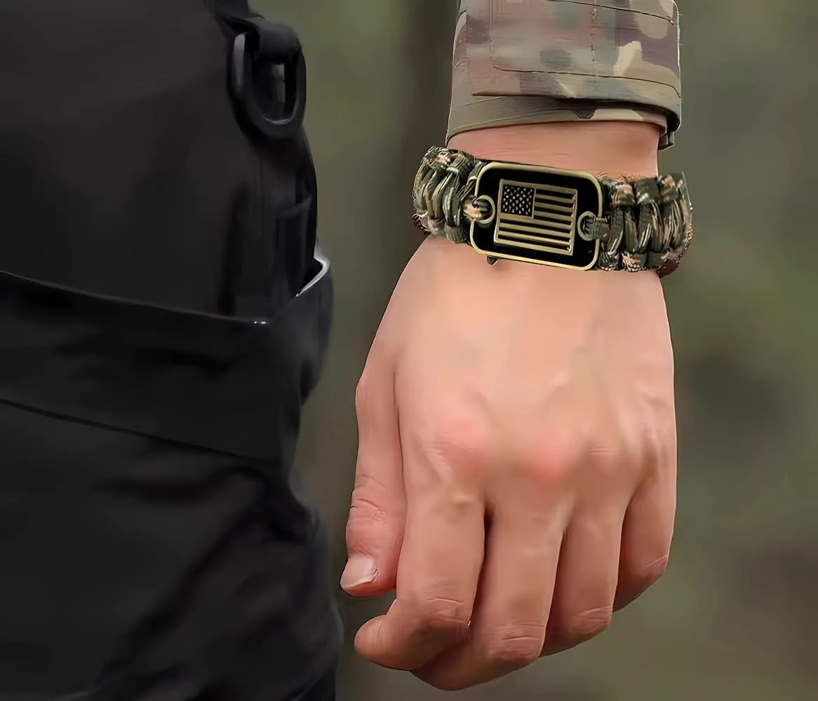 Military Paracord with Outdoor MutiTools -Army Bracelet for Men!