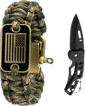 Military Paracord with Outdoor MutiTools -Army Bracelet for Men!