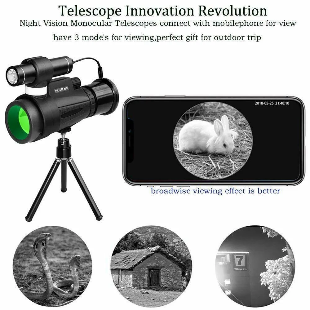 Mini 12x50 Night Vision Wifi IR Monocular Device