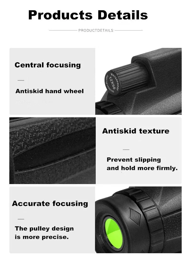 Mini 12x50 Night Vision Wifi IR Monocular Device