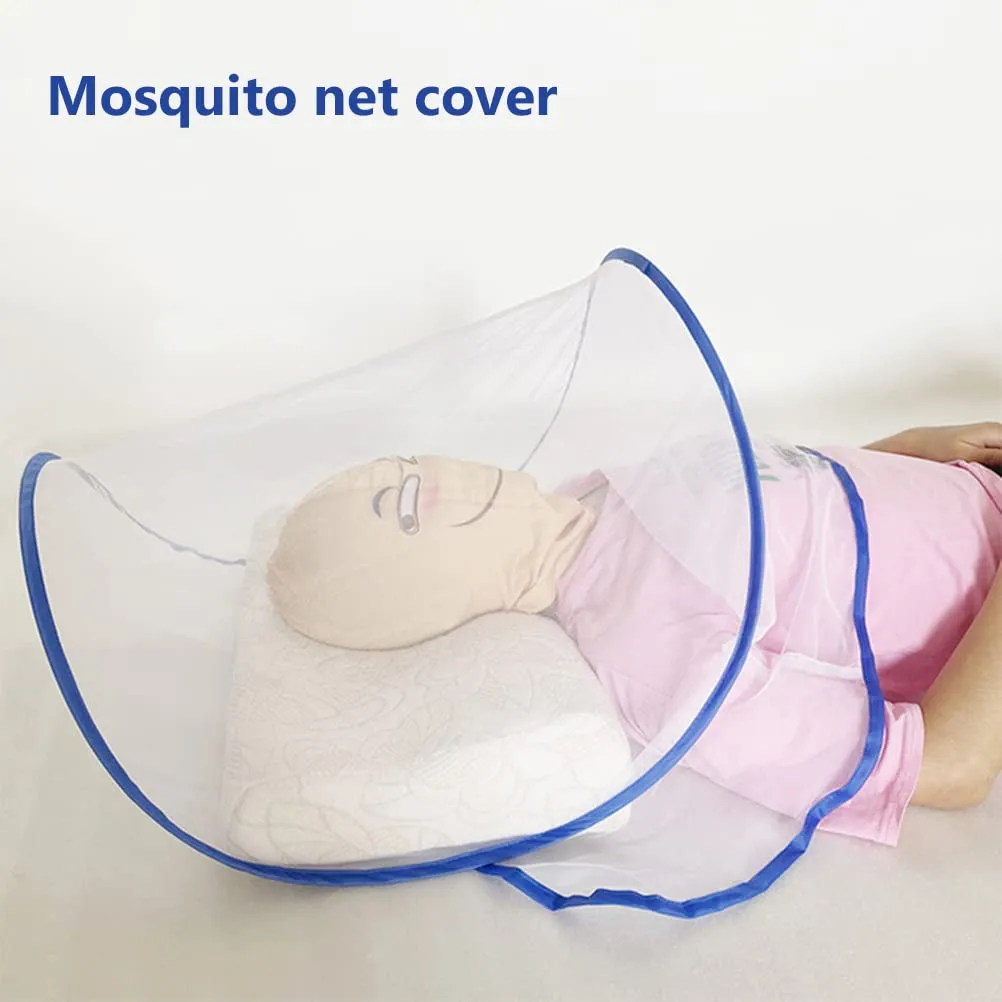 Mini Foldable Mesh Net, Head Ultralight Up Net Tent for Kids Adults Bedding Camping Travel Patio (L)