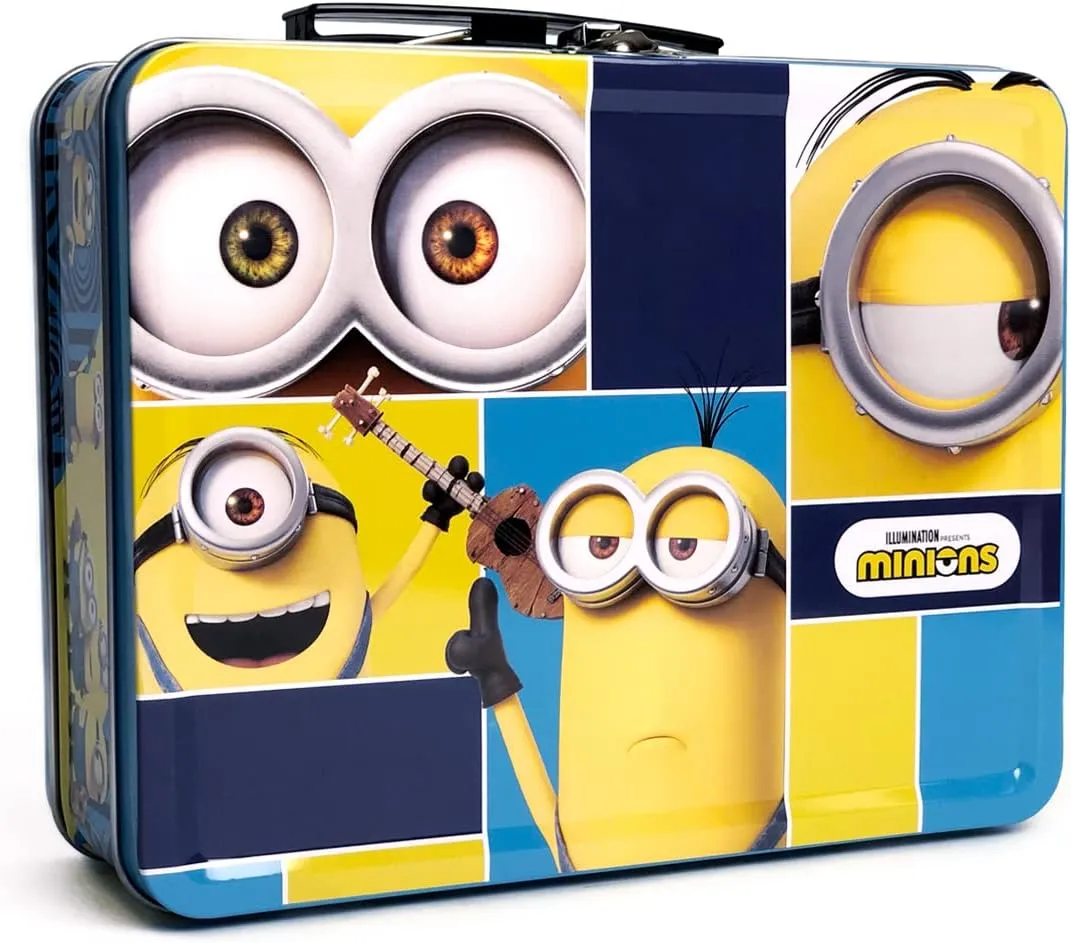 Minions Gift Set - Minions Lunch Tin Box, water bottle, puzzle, stickers, and Pencil Case.