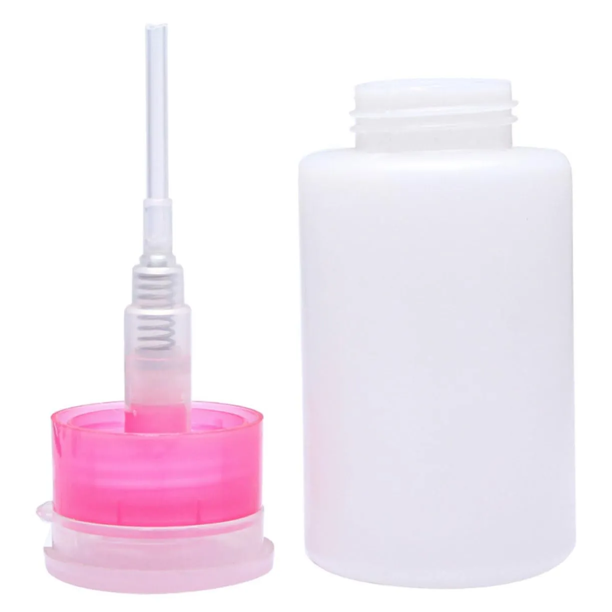 Mipcase 9pcs Lockable Nail Polish Remover Bottle Plastic Press Pump Dispenser for Makeup Remover and Toner Convenient Travel White