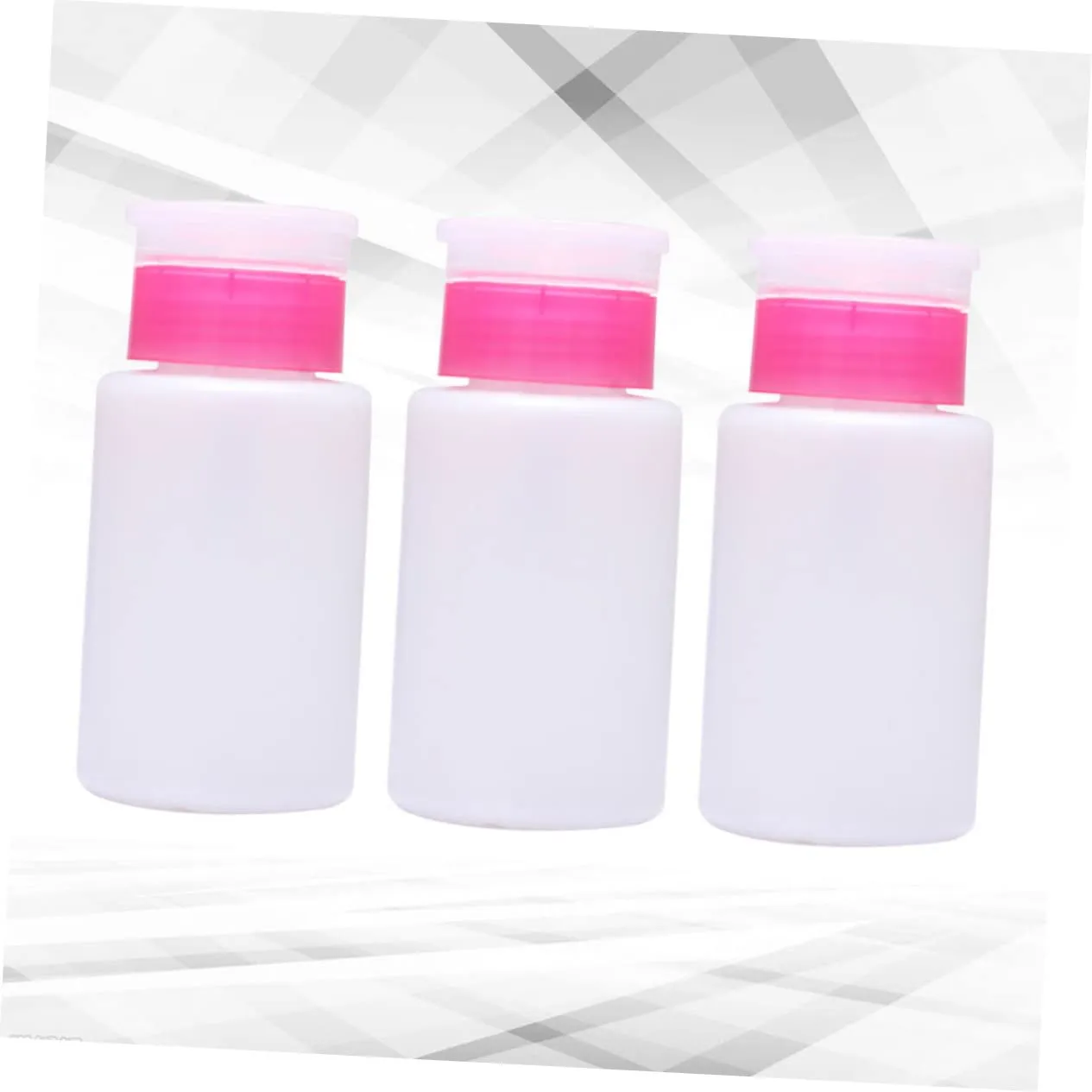 Mipcase 9pcs Lockable Nail Polish Remover Bottle Plastic Press Pump Dispenser for Makeup Remover and Toner Convenient Travel White