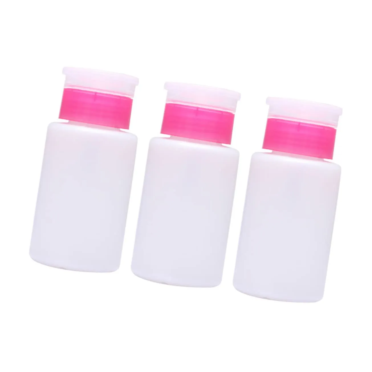 Mipcase 9pcs Lockable Nail Polish Remover Bottle Plastic Press Pump Dispenser for Makeup Remover and Toner Convenient Travel White