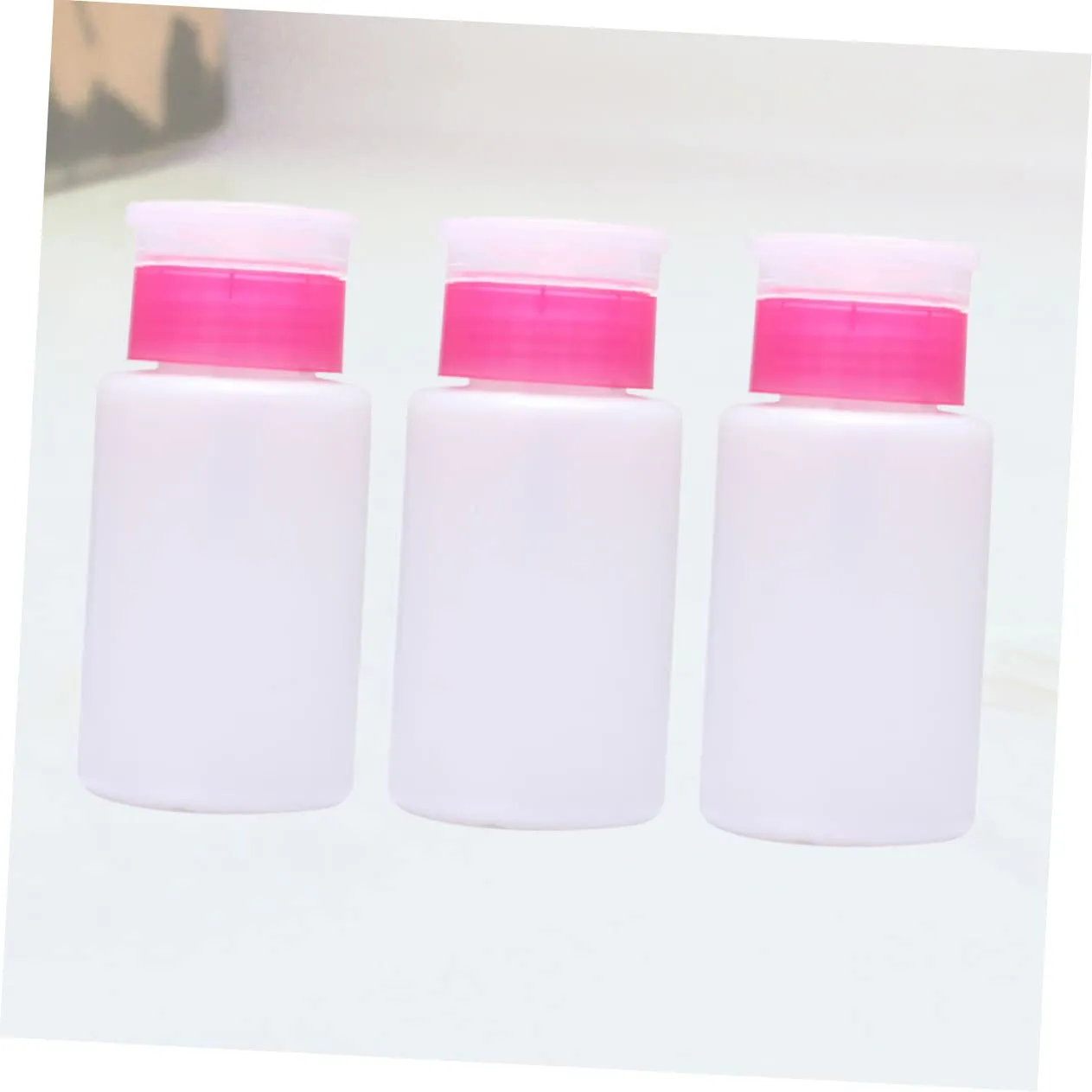 Mipcase 9pcs Lockable Nail Polish Remover Bottle Plastic Press Pump Dispenser for Makeup Remover and Toner Convenient Travel White