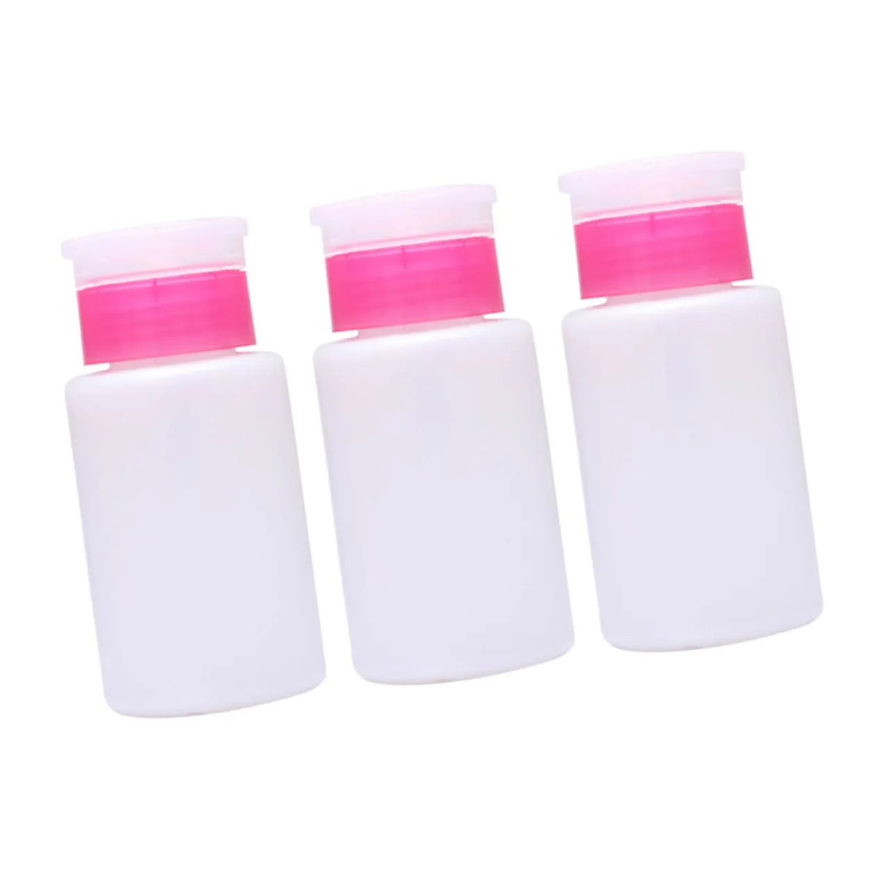 Mipcase 9pcs Lockable Nail Polish Remover Bottle Plastic Press Pump Dispenser for Makeup Remover and Toner Convenient Travel White