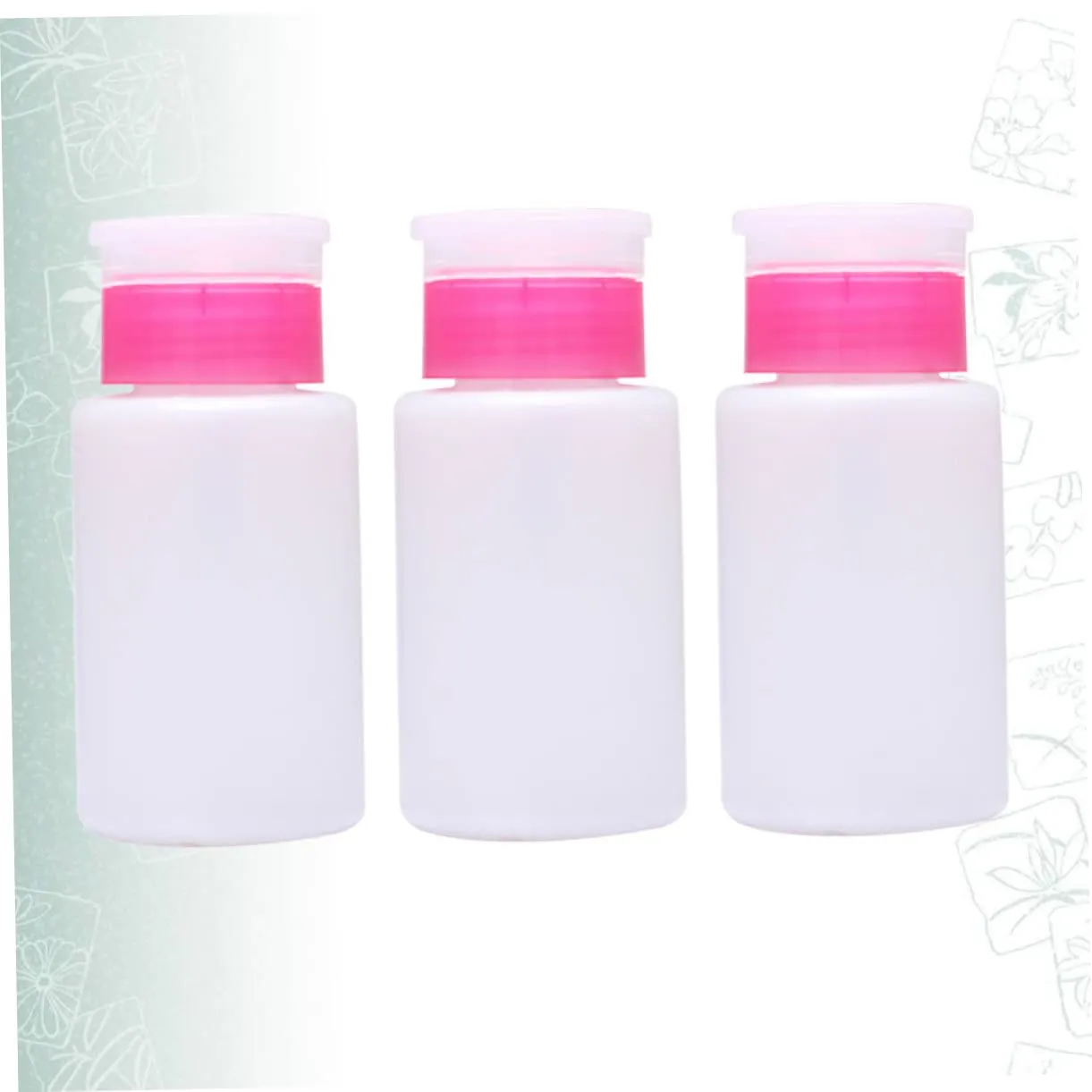 Mipcase 9pcs Lockable Nail Polish Remover Bottle Plastic Press Pump Dispenser for Makeup Remover and Toner Convenient Travel White
