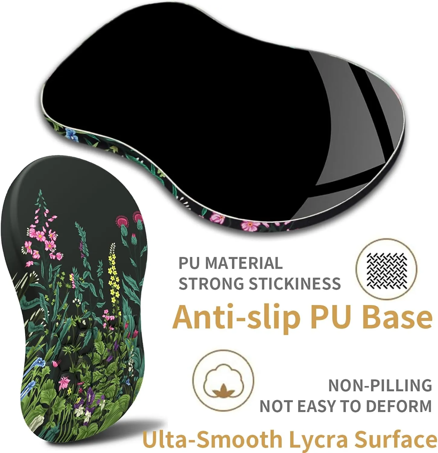 Mouse Pad Wrist Support,Ergonomic Mouse Pad with Wrist Rest,Computer Mouse Pads Pain Relief Keyboard Wrist Rest with Coaster Set,Non-Slip Computer Gel Mouse Pad for Laptop Keyboard Office-Flowers