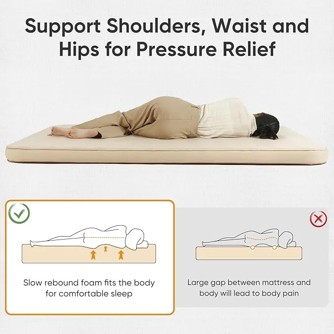 Naturehike Camping Mattress with Portable Air Pump, 4" Thick Self Inflating Sleeping Pad, Roll Up Bed, R-Value 9.5 for 4-Season Insulation, Comfort in Tent, Car, Truck, Van (Twin)