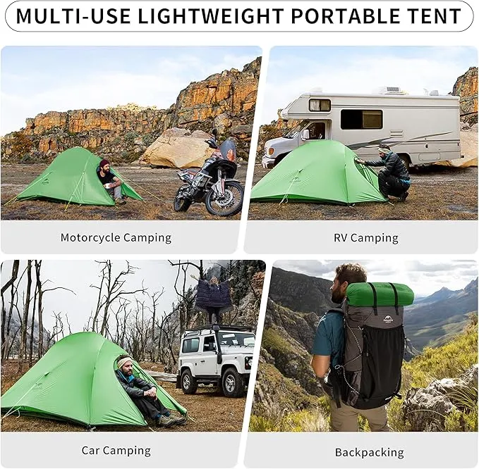 Naturehike Cloud-Up 2 Person Tent Lightweight Backpacking Tent with Footprint - Free Standing Ultralight Camping Hiking Backpack Tents Two Person Tent