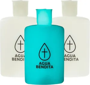 Needzo Spanish Glow in the Dark Plastic Holy Water Bottles, Aqua Bendita Empty Containers, Pocket Sized, 4.75 Inches (Pack of 3)