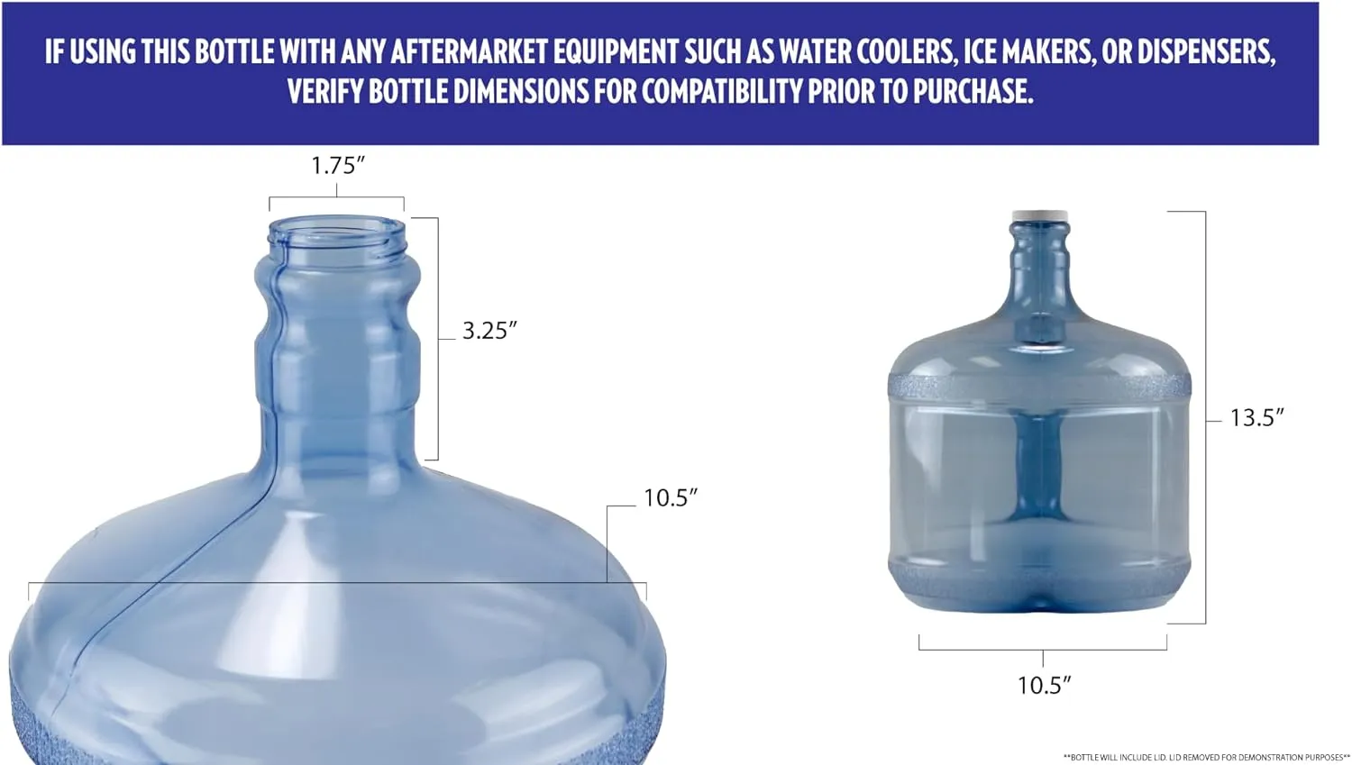 New Wave Enviro Polycarbonate Water Bottle, 3-Gallon, Screw Top Cap with Integrated Handle for Easy Carrying, Built for Durability