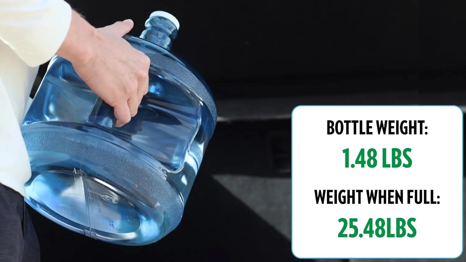 New Wave Enviro Polycarbonate Water Bottle, 3-Gallon, Screw Top Cap with Integrated Handle for Easy Carrying, Built for Durability