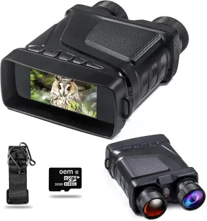 Night Goggles Night Vision Binoculars 1080p HD 850nm Infrared 5X Digital Zoom Telescope Goggles Outdoor Hunting Camping Full Dark 300m Night Vision Device (Color : R12 Standard)