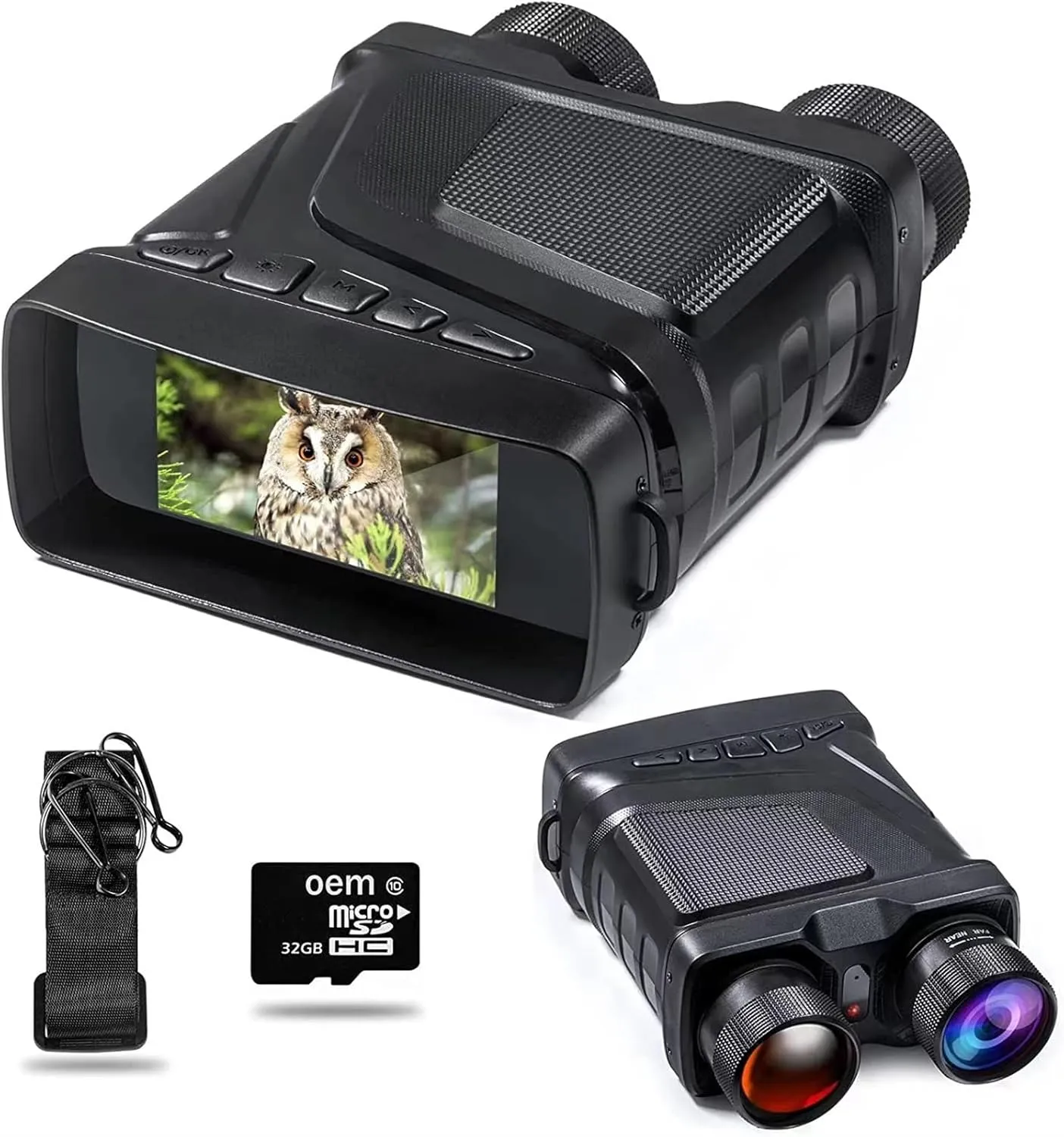 Night Goggles Night Vision Binoculars 1080p HD 850nm Infrared 5X Digital Zoom Telescope Goggles Outdoor Hunting Camping Full Dark 300m Night Vision Device (Color : R12 Standard)