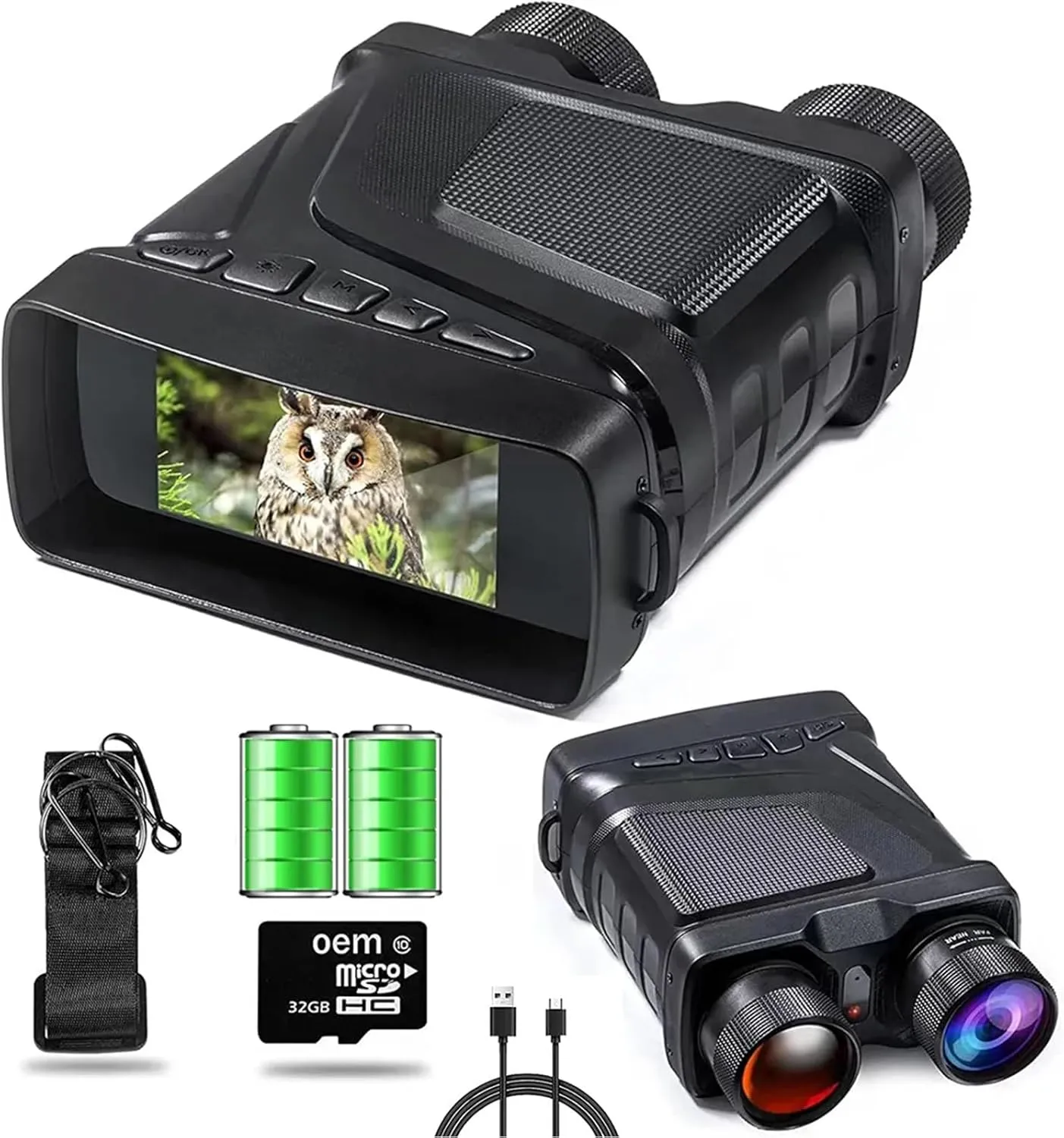 Night Vision Binoculars 1080P HD 850nm Infrared 5X Digital Zoom Telescope Goggles for Outdoor Camping Day Night Dual Use, Full Dark 300m