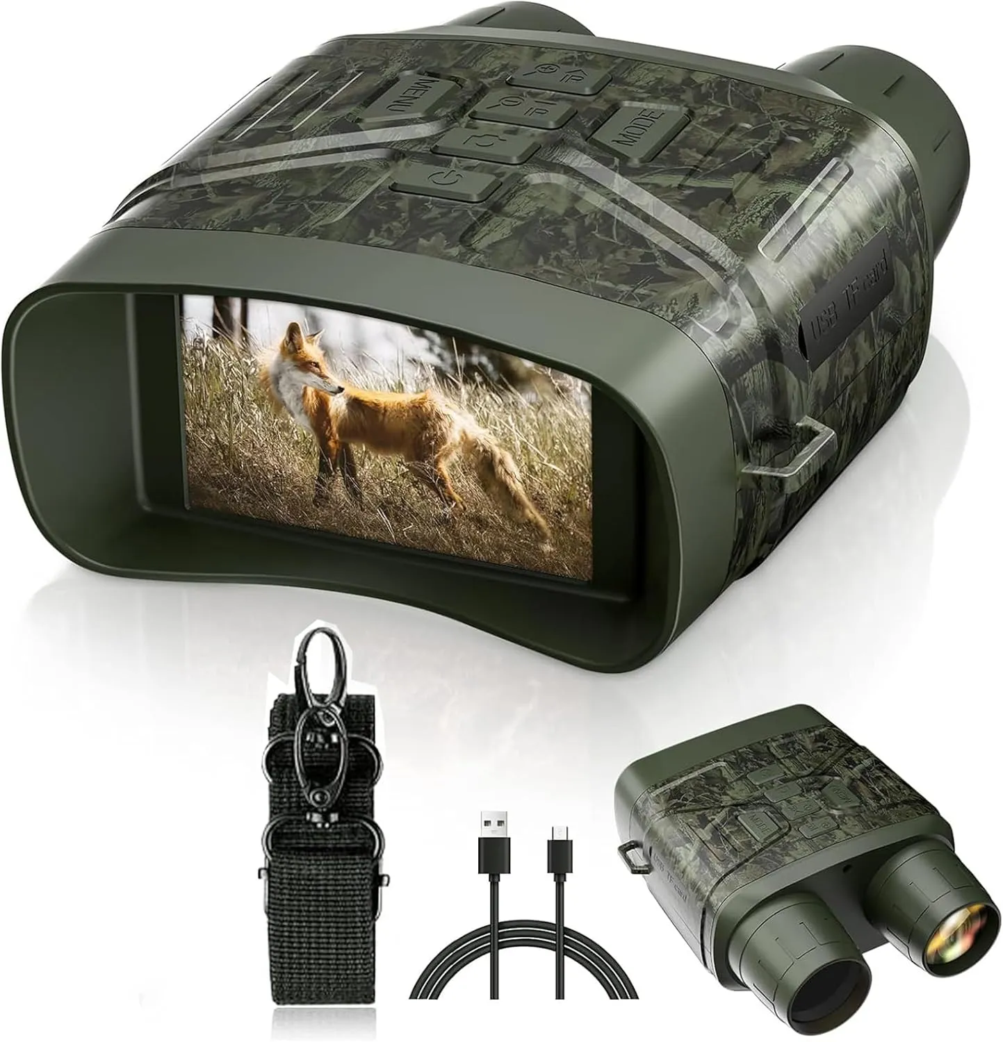 Night Vision Binoculars, 4K 3" LCD Screen Night Vision Goggles with 4000mAh Rechargeable Batteries 5X Infrared Night Vision Scope Photo & Video Rrding for Spotting Camping