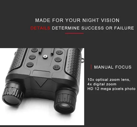 Night Vision Binoculars 8X Digital Zoom Tactical Helmet Head Mount Goggles Hunting Telescope 4K Infrared Binoculars
